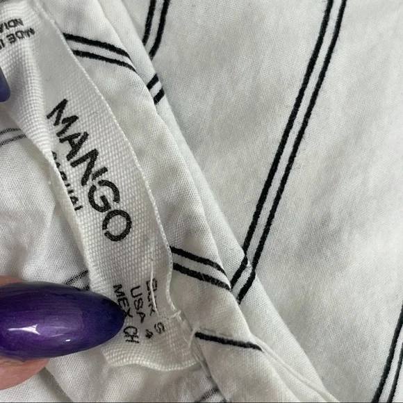 Mango ruffle button front‎ tie tank 4 - Picture 2 of 5